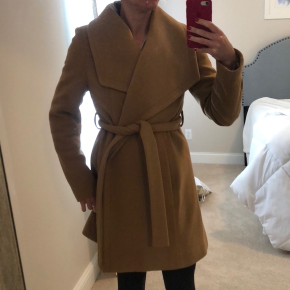 Michael Kors Camel Wrap Wool Coat 